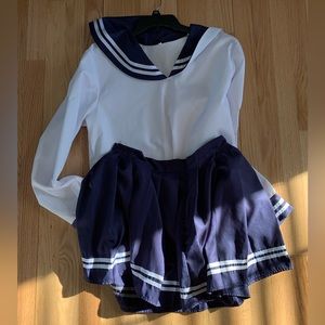 School girl uniform set, cosplay, anime top + skirt